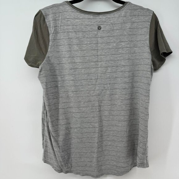 Lululemon Gray Striped Womens Tee - Picture 3 of 5
